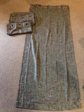 4 Better Homes and Gardens Charcoal Linen Textured curtain panels